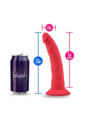 Ruse Jimmy Silicone Dildo 7.5in - Cerise