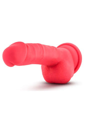 Ruse Shimmy Silicone Dildo with Balls 8.75in - Cerise - Red