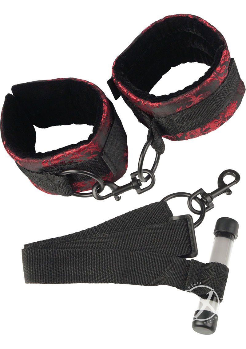 Scandal Over The Door Cuffs - Black/Red