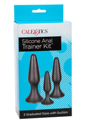 Silicone Anal Trainer Kit Black 3 Sizes - Black