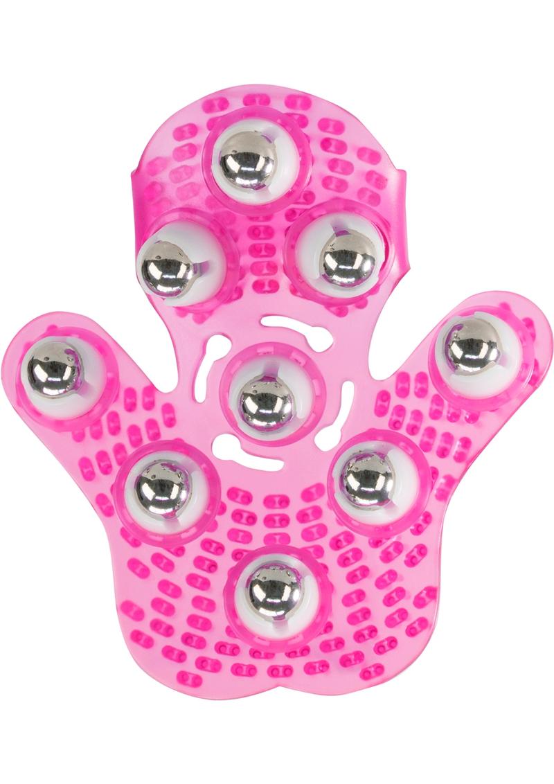 Simple and True Roller Balls Massager Glove - Pink