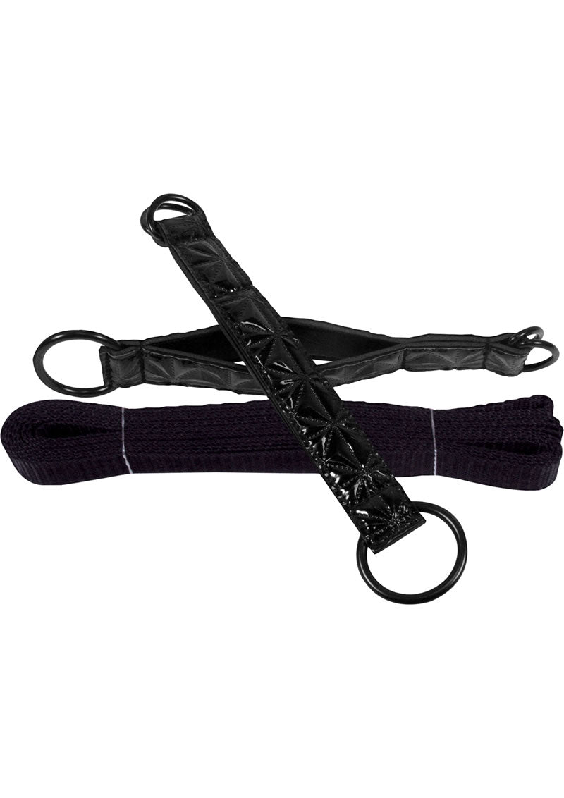 Sinful Vinyl Bed Restraint Straps Kit - Black