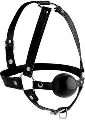 Strict Head Harness with Ball Gag - Black - 1.5in