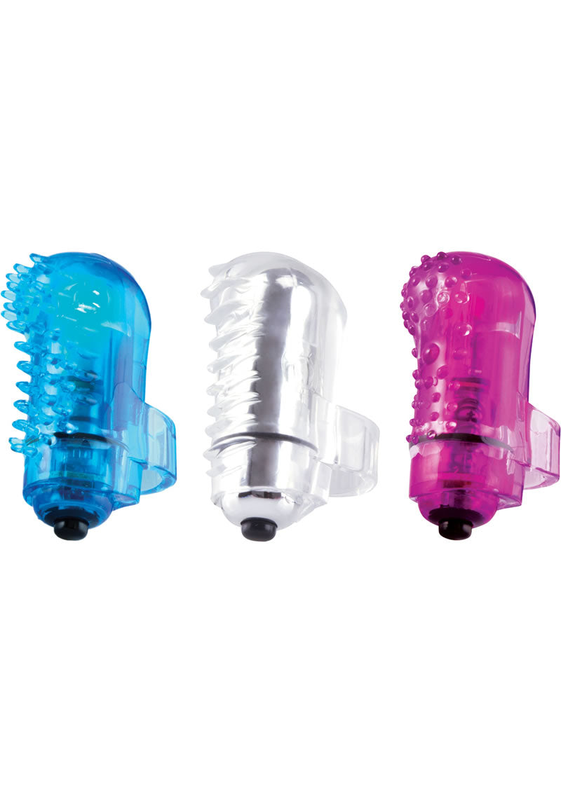 The Fing Os Fun Finger Vibe Silicone Waterproof - Assorted Colors - 6 Per Display
