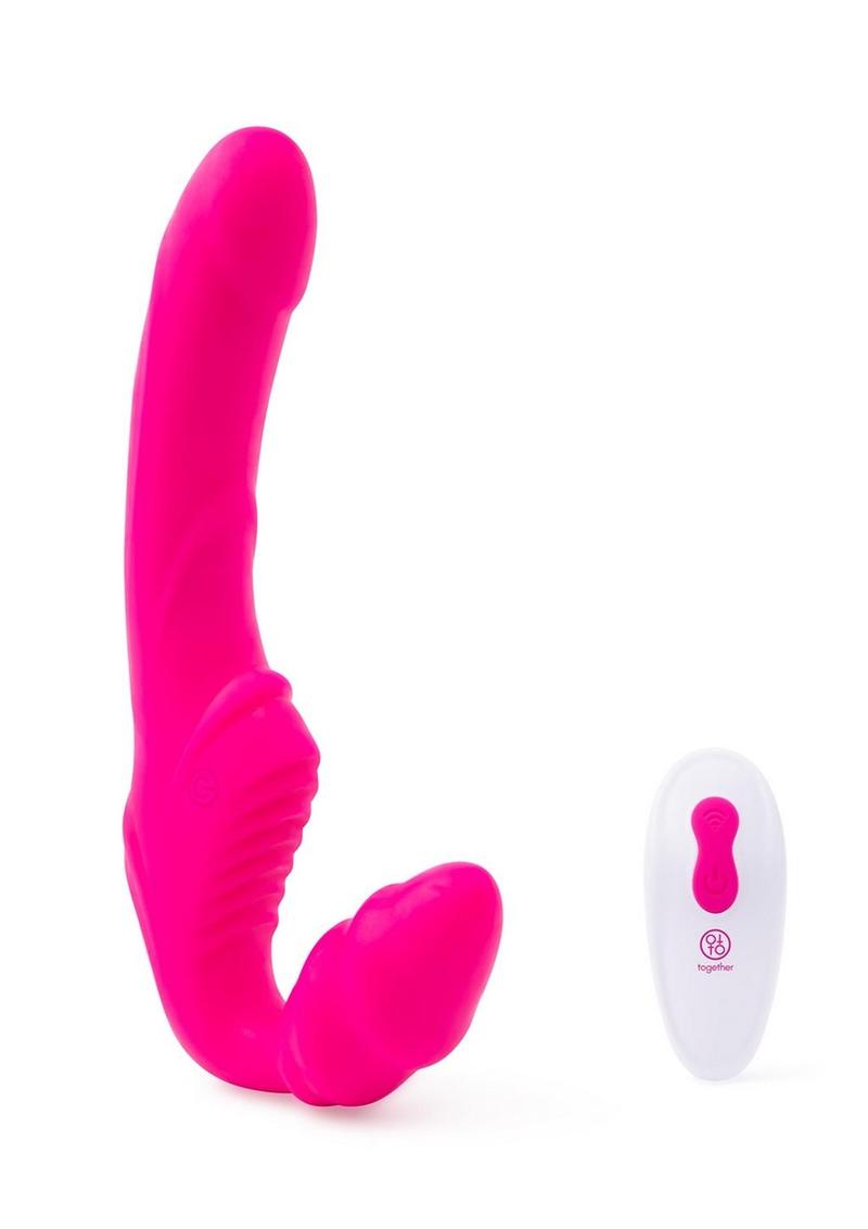 Together Toys Together Silicone Rechargeable Remote Control Strapless Strap-On Vibrator - Pink