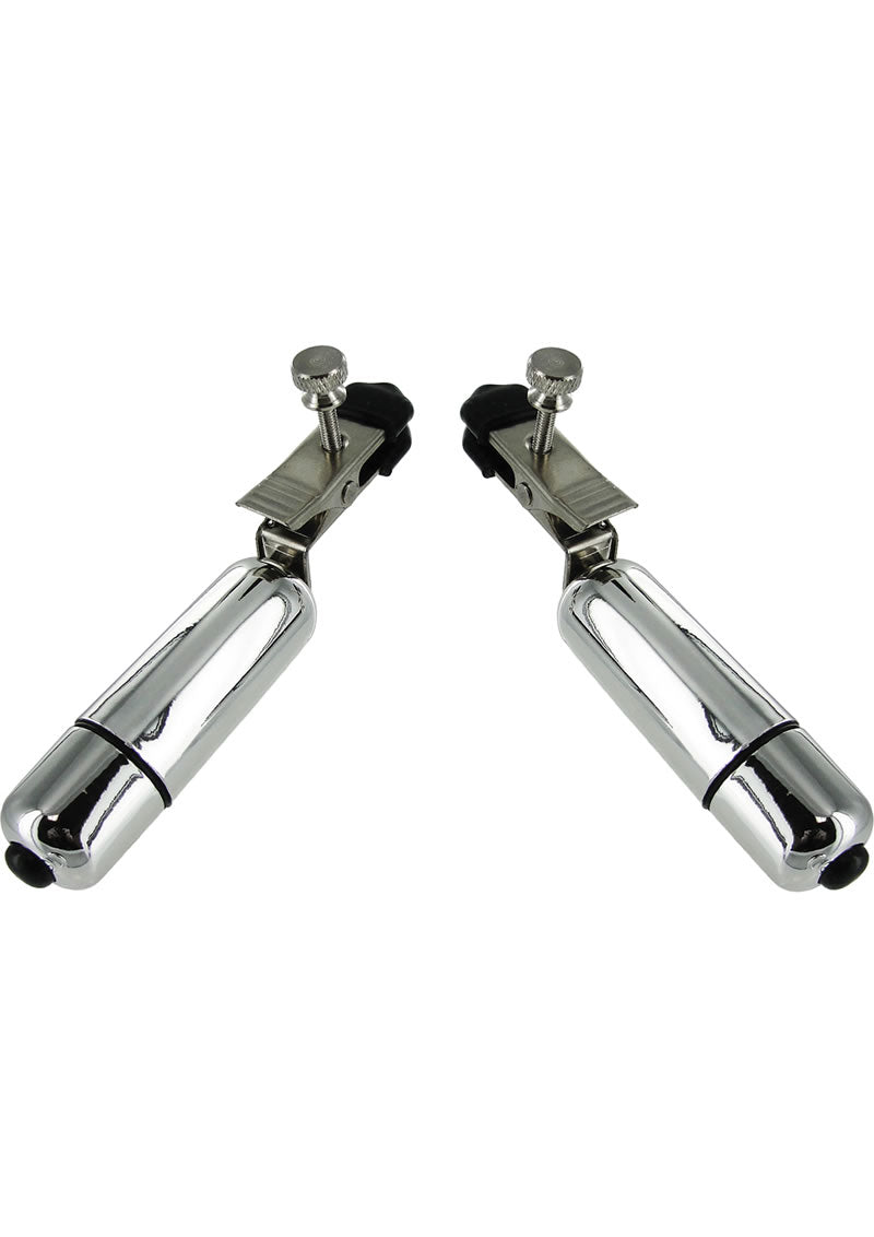 Trinity Men Nipple Clamps with Bullets - Gray