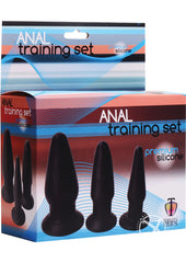 Trinity Men Silicone Anal Training - Black - 3 Pack/Set