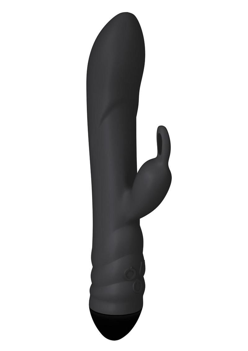 Twister Rechargeable Silicone Rabbit Vibrator with Remote Control - Black