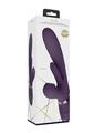 Vive Ena Rechargeable Silicone Triple Motor Thrusting G-Spot with Flapper and Air Wave Clit Stimulation Vibrator - Purple