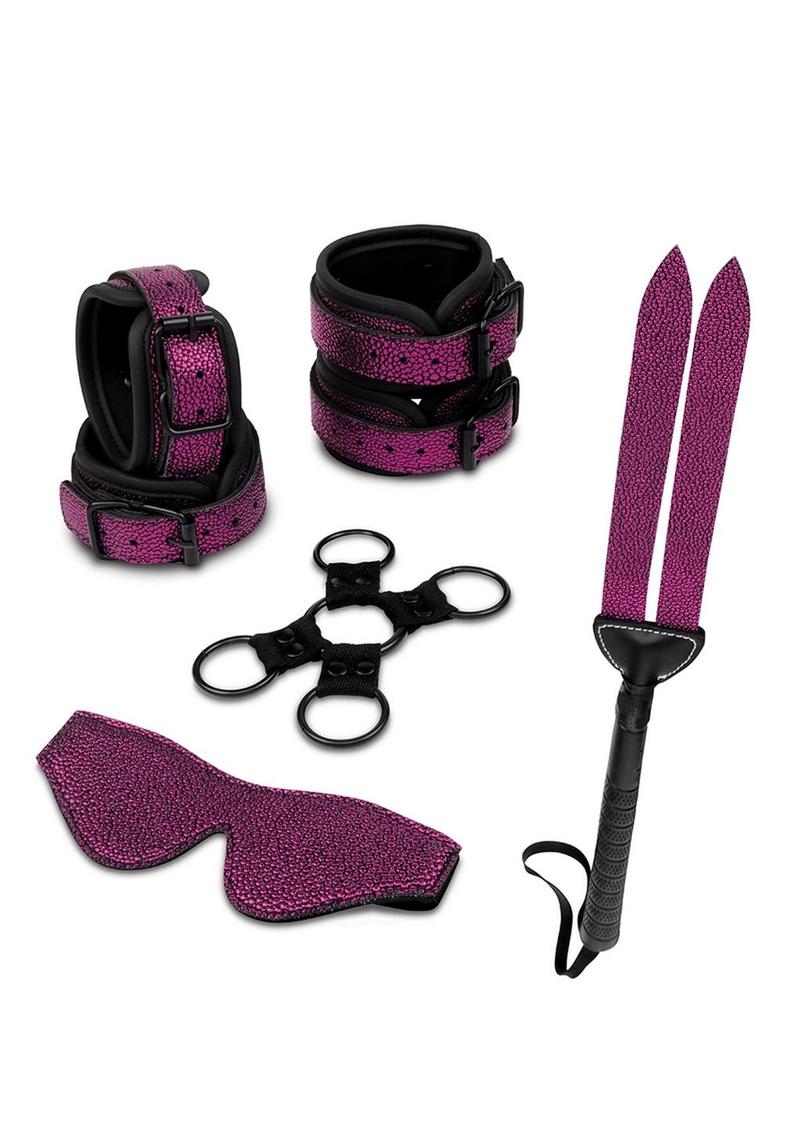 WhipSmart Dragon's Lair Dragonskin Bondage - Black/Purple - 7 Piece/Set