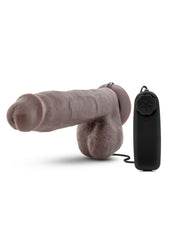 X5 Plus Vibrating Dildo with Remote Control - Black/Chocolate - 8in