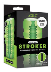 ZOLO Original Stroker Squeezable Vibrating Masturbator with Bullet - Green