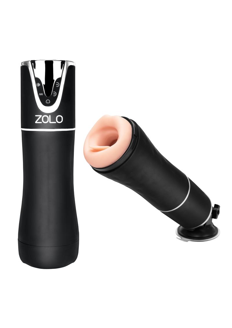 ZOLO Rechargeable Automatic Blowjob Vibrating Masturbator - Black