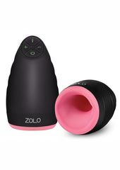 ZOLO Warming Dome Rechargeable Vibrating Masturbator - Black/Pink